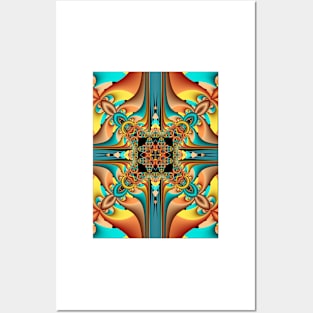 Decorative Symmetrical Kaleidoscope Pattern Posters and Art